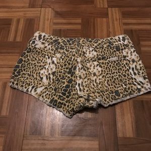 Shorts - Cheetah print denim shorts Shorts - Cheetah print denim shorts